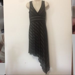 Y2K striped Asymmetrical v-neck cocktail dress